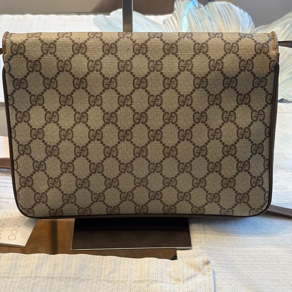 Vintage Gucci Brown Crossbody Bag with Monogram Coated canvas two way bag - Picture 2 of 16
